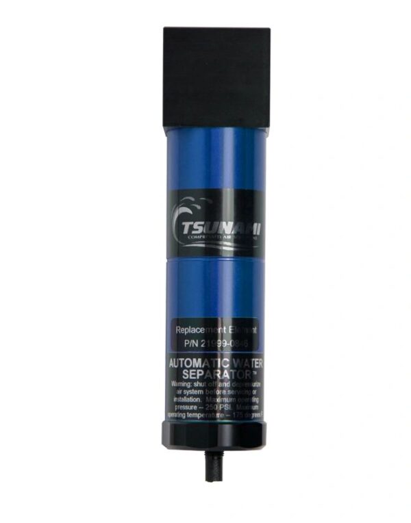 A blue and black tube with a black cap