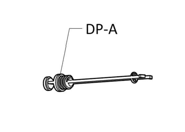 A drawing of the front axle of an automobile.