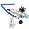 Air compressor regulator with gauge and hose.
