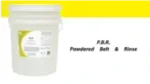 A bucket of powdered belt and chain lubricant.