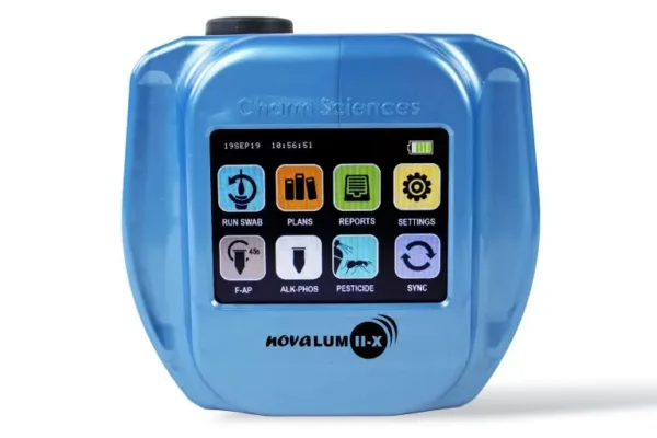 Blue NovaLUM II-X device with screen.