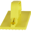 Yellow plastic capsule filling device.