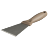 Beige handled putty knife tool.